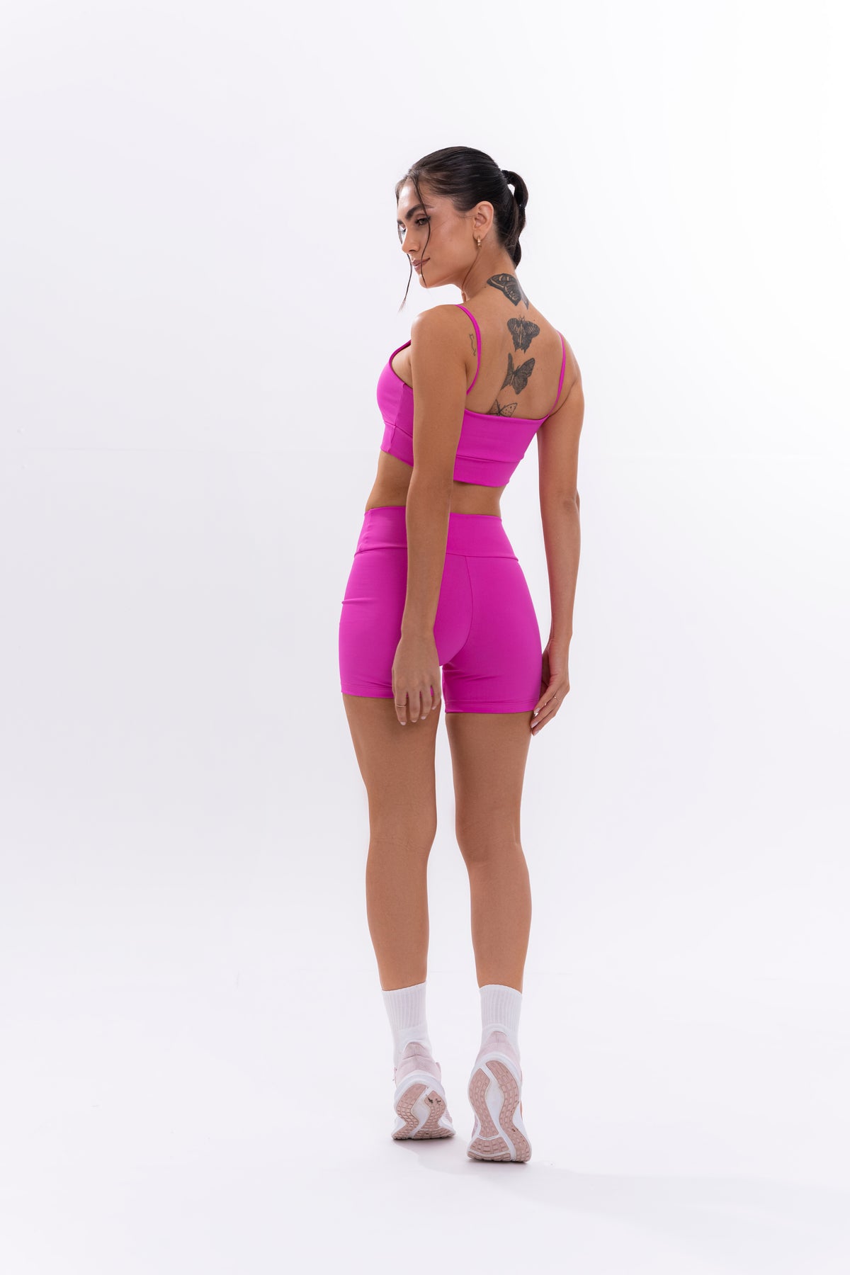 Fitness Bras and Shorts  Set - Basic - Neon Pink