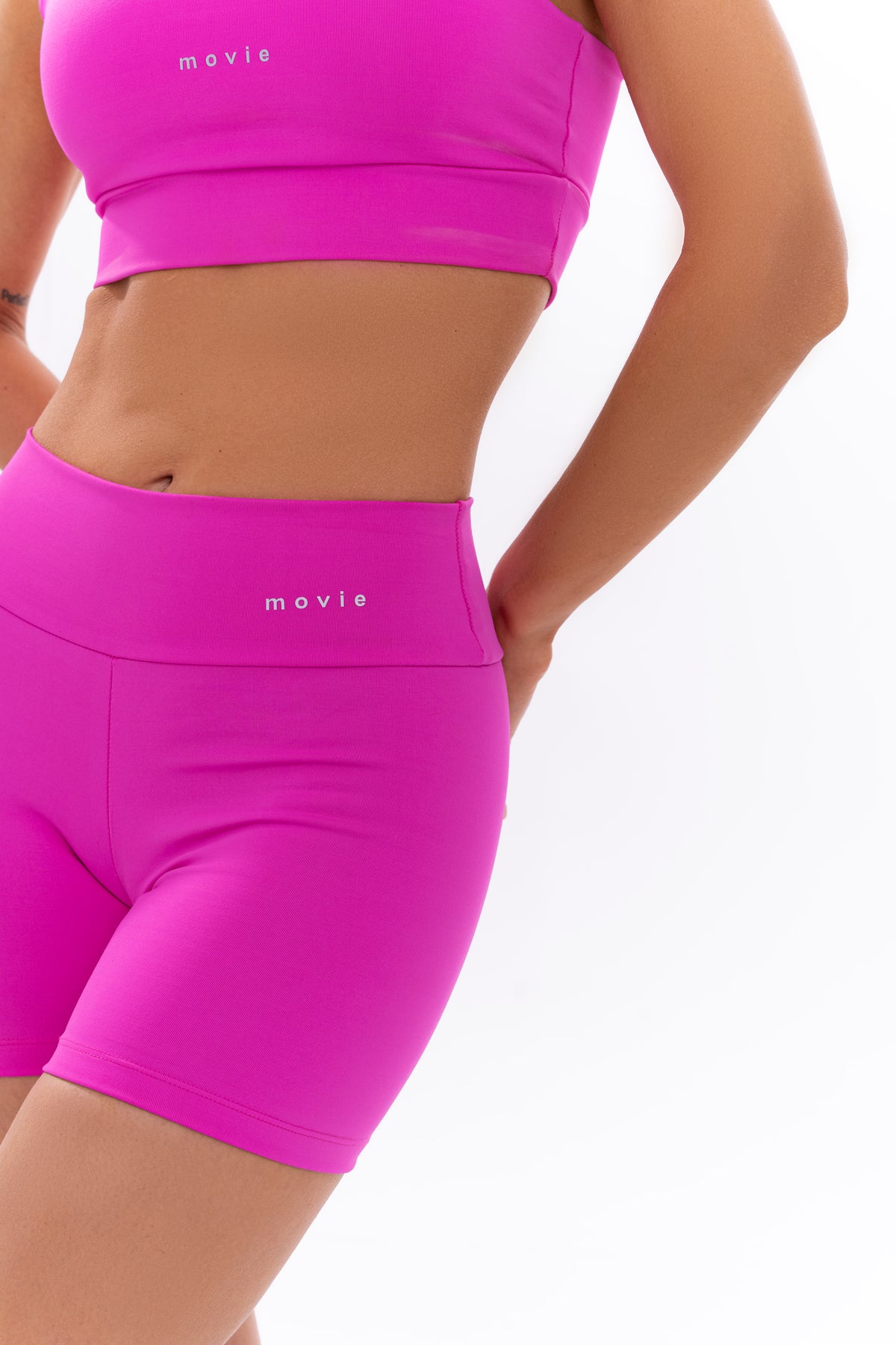 Fitness Bras and Shorts  Set - Basic - Neon Pink