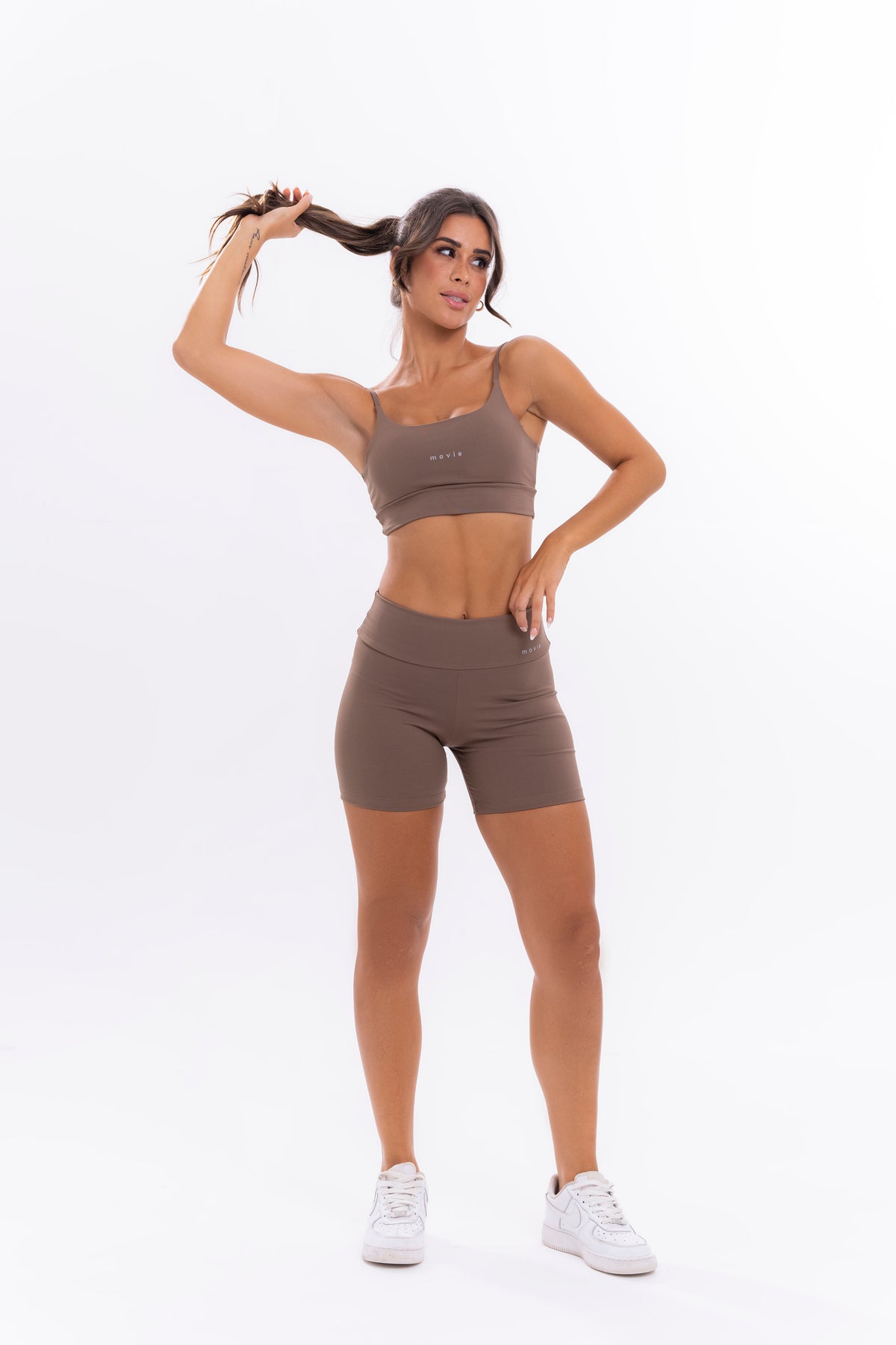Fitness Bras and Shorts  Set - Basic - Brown