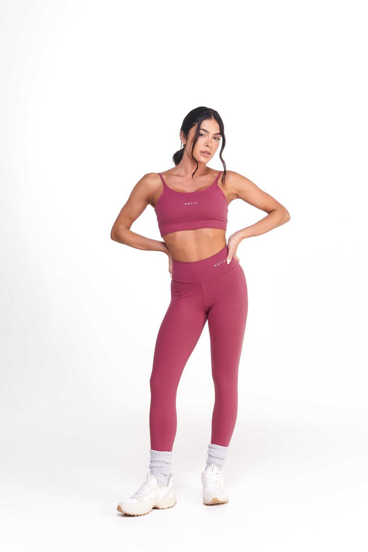 Fitness Bras and Leggings Set - Aerobic - Burgundy