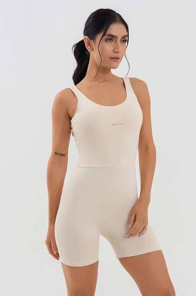 Sirena Movie Fitness Romper - Off-White